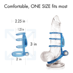 Vibrating - Dual Vibrating Cock Cage - Blue