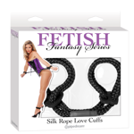 FETISH FANTASY SERIES - SILK ROPE LOVE CUFFS BLACK