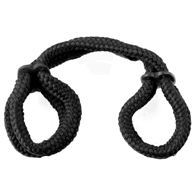 FETISH FANTASY SERIES - SILK ROPE LOVE CUFFS BLACK