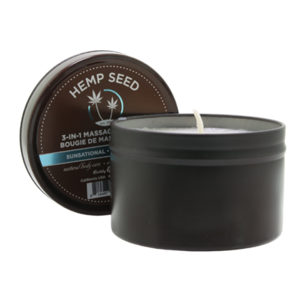 HEMP SEED 3-IN-1 MASSAGE CANDLE 6 OZ, SUNSATIONAL