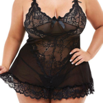 Baci- 2pcs Babydoll Rebel OSXL Noir