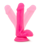 Neo - 6 Inch Dual Density Cock With Balls - Neon Pink