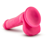 Neo - 6 Inch Dual Density Cock With Balls - Neon Pink