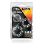 Stay Hard Beaded Cock Rings Clear