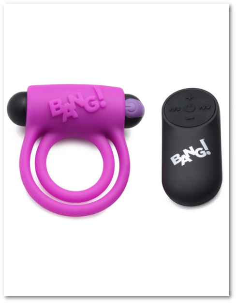 28X Remote Control Vibrating Cock Ring & Bullet - Purple