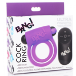 28X Remote Control Vibrating Cock Ring & Bullet - Purple