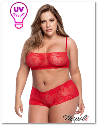 MA206X - 2PC LACE SET 1x2x Rouge