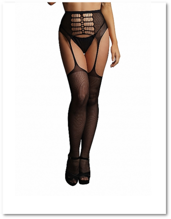 Le Désir High-waist garterbelt stockings blk os #2