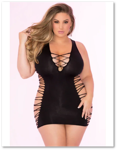 Dress Rule Breaker Open Side–Blk–Queen-PL