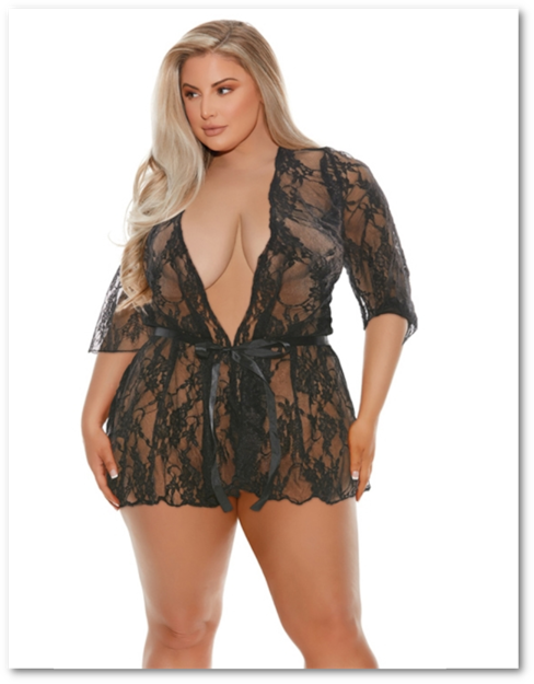 Barely Bare-LACE ROBE OSXL & Mini Vibrant EV006993