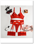 3202 Simply Seductive – 3PC Set Red Straps MED