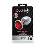 Ouch! Round Gem Butt Plug Large Ruby Red OU795
