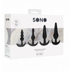 No. 80 - 4 Pièces Butt Plug Set - Black