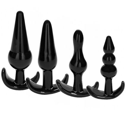 No. 80 - 4 Pièces Butt Plug Set - Black