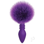 Cottontails Silicone Bunny Tail Butt Plug Ribbed Purple