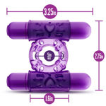 Play With Me - Double Play - Dual Vibrating Cock Ring - Purple BL-77101