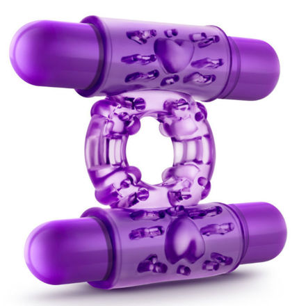 Play With Me - Double Play - Dual Vibrating Cock Ring - Purple BL-77101