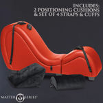 KINKY SEX CHAISE WITH LOVE PILLOWS RED