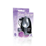 The Silver Starter Rose , Floral Stainless Steel Butt Plug - Purple