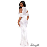 Flutter Sleeve Gown White DG0490 OS