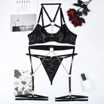 Simply Seductive- 4pcs Wet Look Medium  SS5071-BLK
