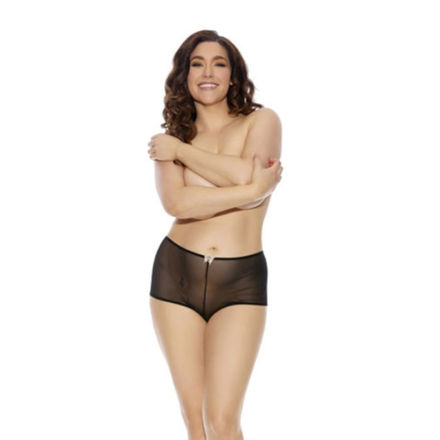 Split Boy Shorts - Blk - Plus Size EV000921