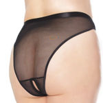 Culotte taille haute élastique, transparente et entre-jambe ouvert.  Couleur : noire  Taille: OSXL     Voir l'agencement avec la bralette # 22135X OSXL
